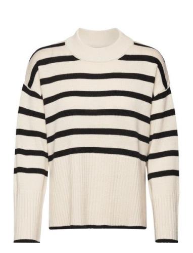 ONLY Onlhella Ls Loose Striped O-Neck Cc Knt Kräm