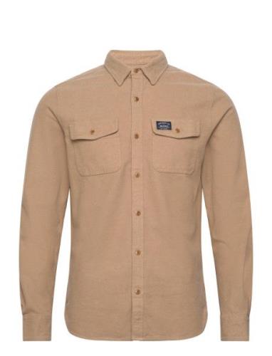 Superdry Flannel Workwear Shirt Beige