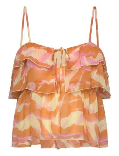 Rosemunde Recycled Chiffon Strap Top Orange