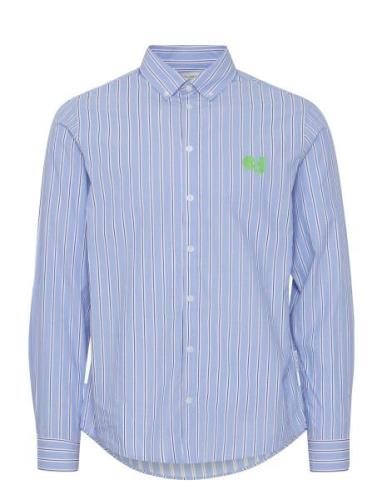 Casual Friday Cfanton Ls Bd Striped Shirt Blå