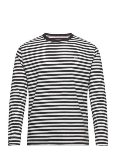 Tommy Jeans Tju Basic Striped Ls Tee Svart