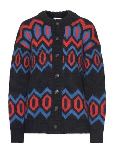 Ganni Chunky Graphic Wool Knit Svart