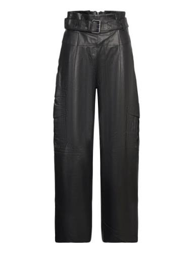 AllSaints Harlyn Leather Trouser Svart