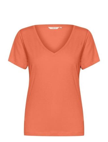 Cream Crnaia Deep V-Neck T-Shirt Korall