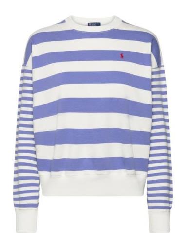 Polo Ralph Lauren Striped Organic Cotton Terry Sweatshirt Vit