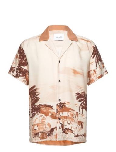 Les Deux Coastal Aop Ss Shirt Kräm