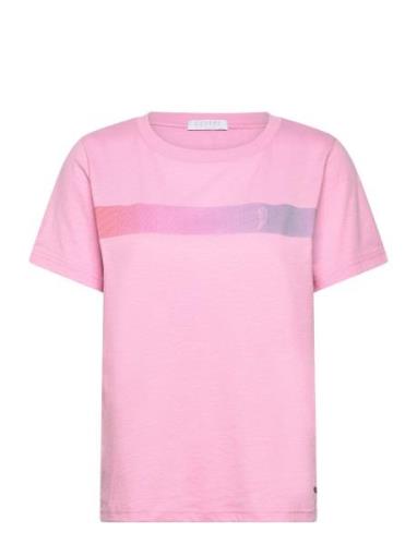 Coster Copenhagen T-Shirt With Gradient Stripe - Mid Rosa