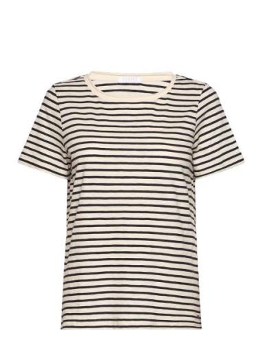 Coster Copenhagen T-Shirt With Stripes - Mid Sleeve Beige