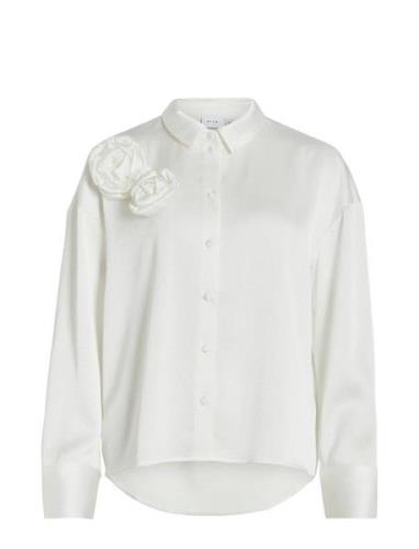 Vila Vimedina L/S Rose Shirt Vit