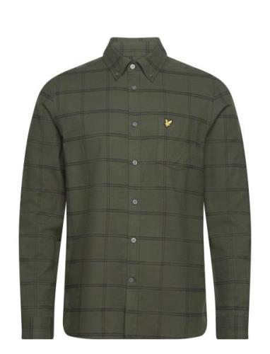 Lyle & Scott Windowpane Shirt Khaki Green