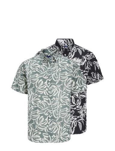 Jack & J S Jorlafayette Aop Shirt Ss 2Pk Mp Svart