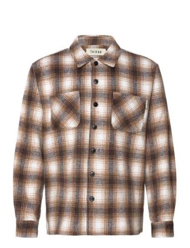 Taikan Heavyweight Plaid Shirt-Brown Brun