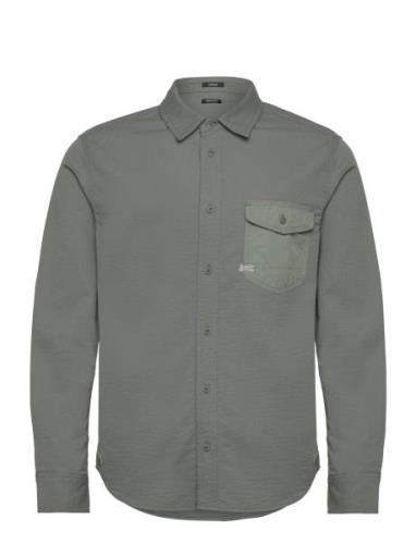 Denham Worker Reg Shirt Khaki Green