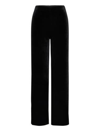 Mango Velvet Wideleg Trousers Svart