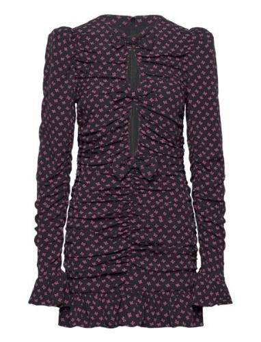 ROTATE Birger Christensen Jacquard Mini Dress Marinblå