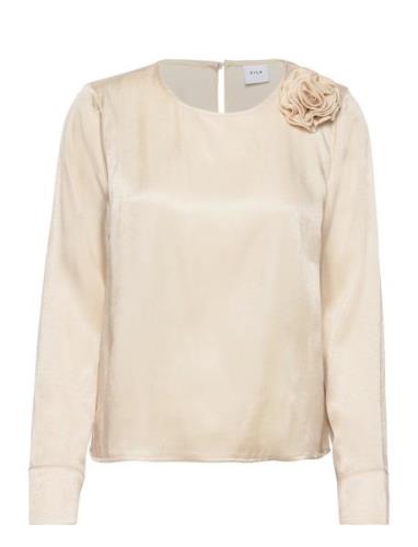 Vila Vikenca L/S Rose Top #2 Kräm