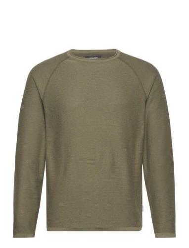 Jack & J S Jwhunion Knit Crew Neck Khaki Green