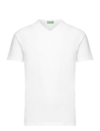 United Colors Of Benetton V Neck T-Shirt Vit