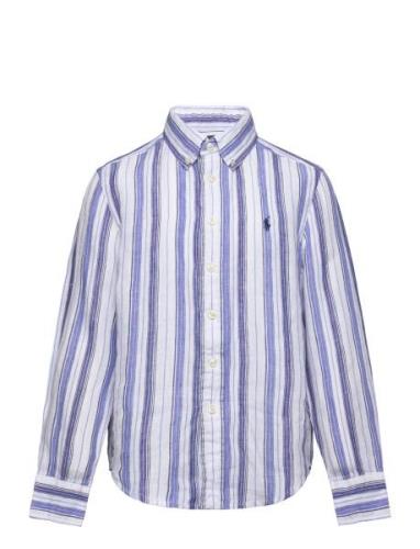 Ralph Lauren Kids Plaid Linen Shirt Blå