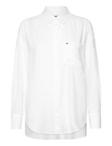 Tommy Jeans Tjw Sp Ovr Linen Shirt Vit