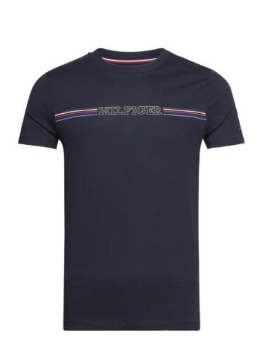 Tommy Hilfiger Stripe Chest Tee Blå