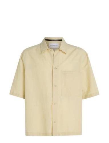 Calvin Klein Jeans Linen Ss Shirt Beige