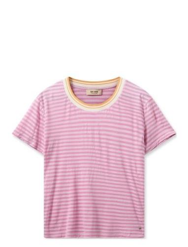 MOS MOSH Mmphila O-Ss Stripe Tee Rosa