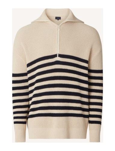 Lexington Clothing Tom Dry Cotton Half-Zip Sweater Kräm