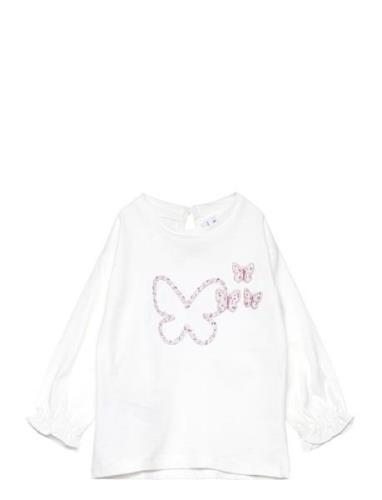 Mango Embroidered Butterflies T-Shirt Vit