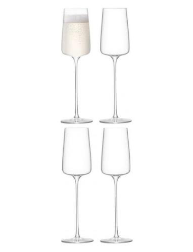 LSA International Metropolitan Champagne Flute 230Ml Clear X 4 Nude