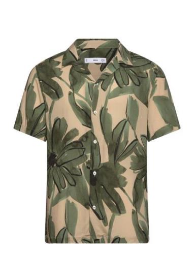 Mango Flowing Tropical-Print Shirt Grön