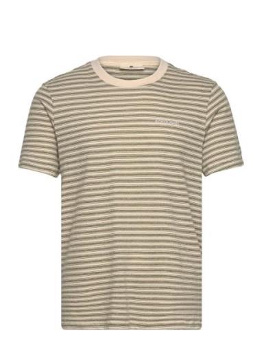 Anerkjendt Akrod S/S Cot/Linen Stripe Tee Grön