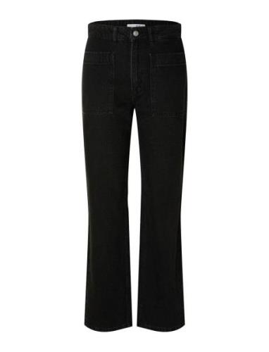 Selected Femme Slfkate-Marley Hw Black Str Pocket Jeans Svart