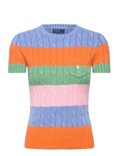 Polo Ralph Lauren Striped Cable Short-Sleeve Sweater Multi/patterned