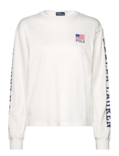 Polo Ralph Lauren Logo Flag Jersey Long-Sleeve Tee Vit