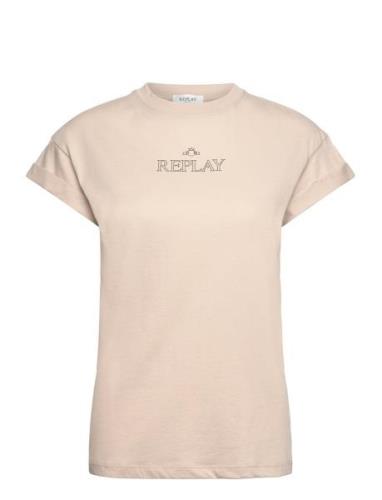 Replay T-Shirt Regular Pure Logo Beige