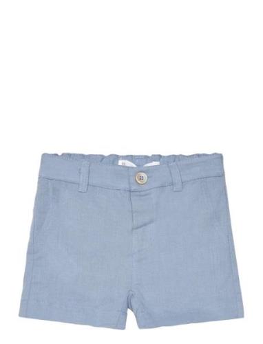 Mango Linen-Blend Bermuda Shorts Blå