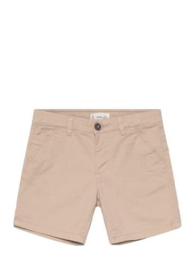 Mango Slim-Fit Chino Cotton Bermuda Shorts Beige