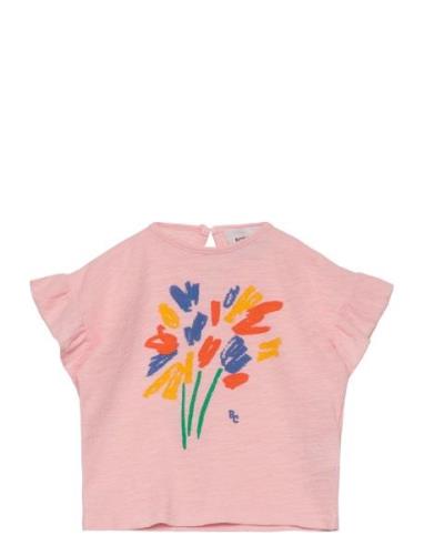 Bobo Choses Baby Fireworks Ruffle T-Shirt Rosa