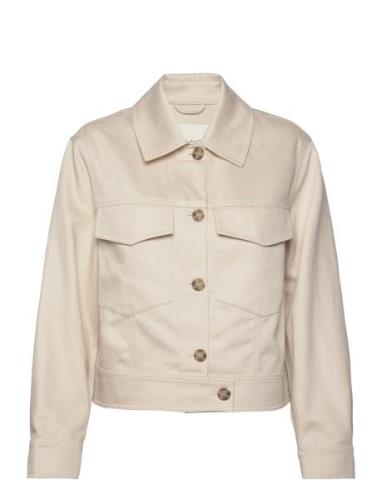 GANT Cropped Linen Blend Jacket Kräm