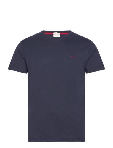 GANT Contrast Logo Ss T-Shirt Blå