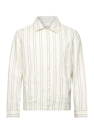 GANT Striped Overshirt Kräm