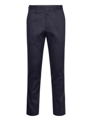 GANT Slim Cot/Linen Suit Pants Marinblå