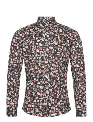 Lindbergh Aop Floral Shirt L/S Blå