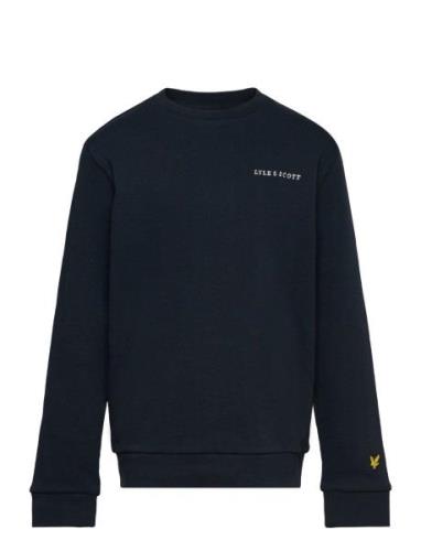 Lyle & Scott Script Crew Neck Sweatshirt Marinblå