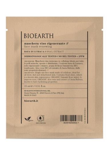 Bioearth Bioearth Face Sheet Mask Renewing - Snail Extract Nude