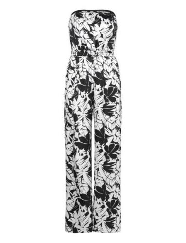 Michael Kors Palm Tie Back Jumpsuit Svart