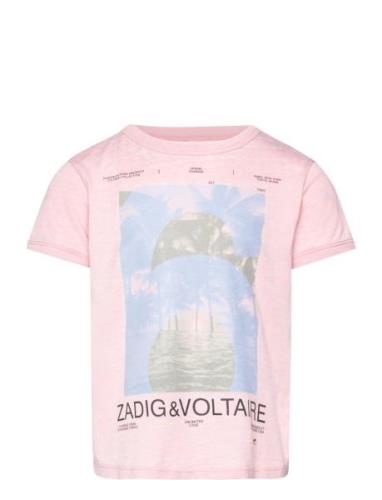 Zadig & Voltaire Kids Short Sleeves Tee-Shirt Rosa