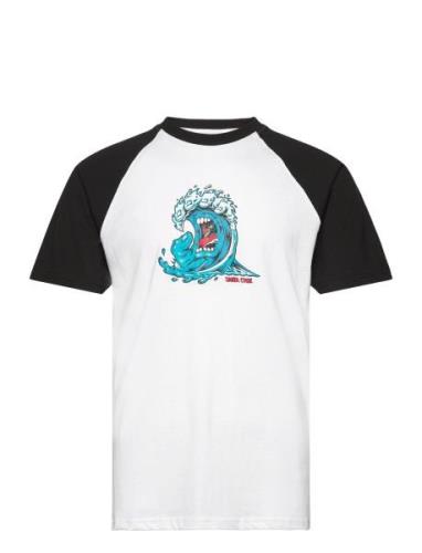 Santa Cruz Screaming Wave Front Raglan T-Shirt Vit