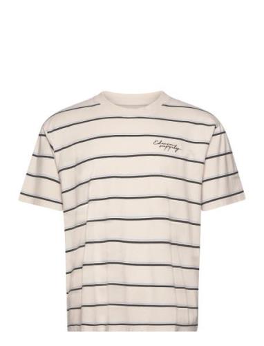 Edwin Windup T-Shirt - Beige / Blue / Black Beige